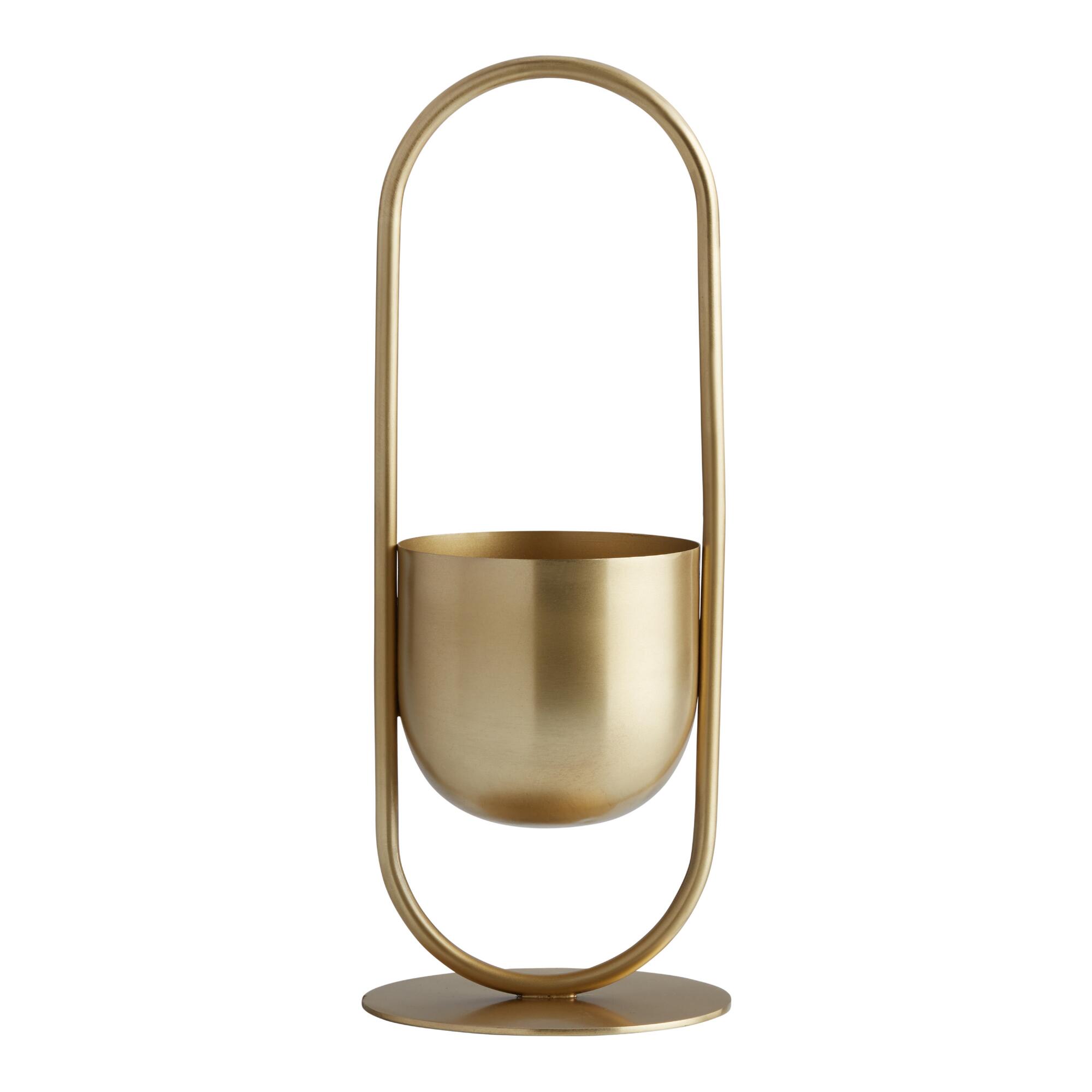 Gold Metal Standing Tabletop Planter - Iron by World Market