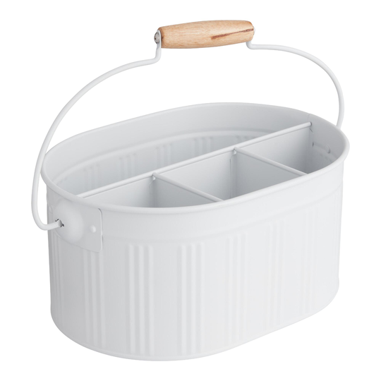 White Galvanized Steel Flatware Caddy by World Market