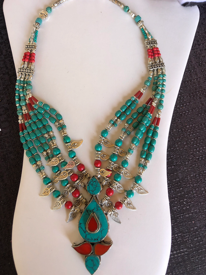Nepali Jewelry, Handmade Necklace, Tibetan Jewelry, Tibetan Necklace Jewelry Turquoise