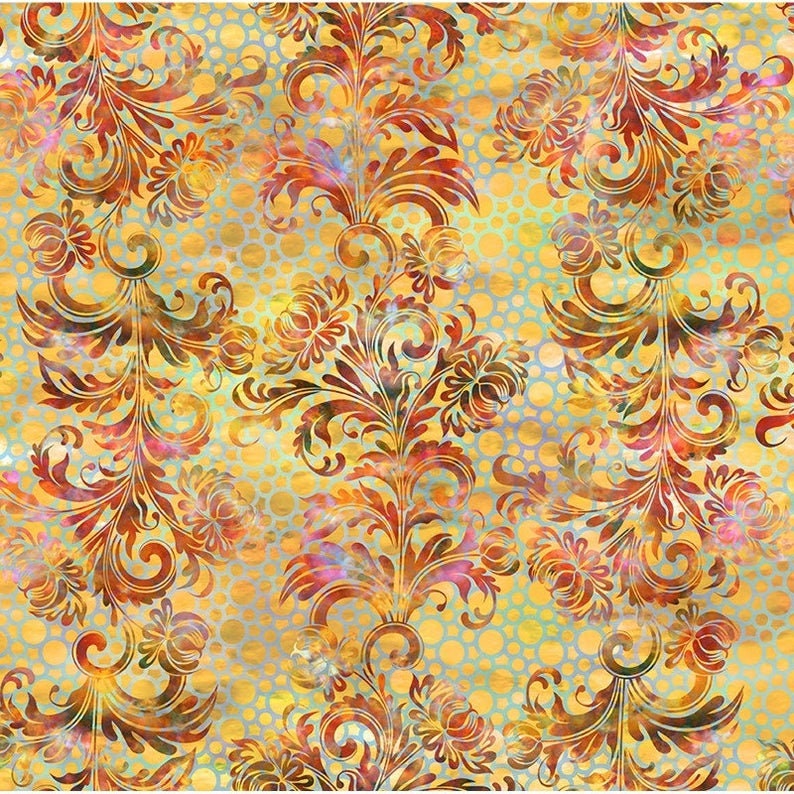 Floragraphix V Dotted Flourish Blender Accent Ibfflf7Fge-1 By Jason Yenter For in The Beginning Fabrics Half Yard