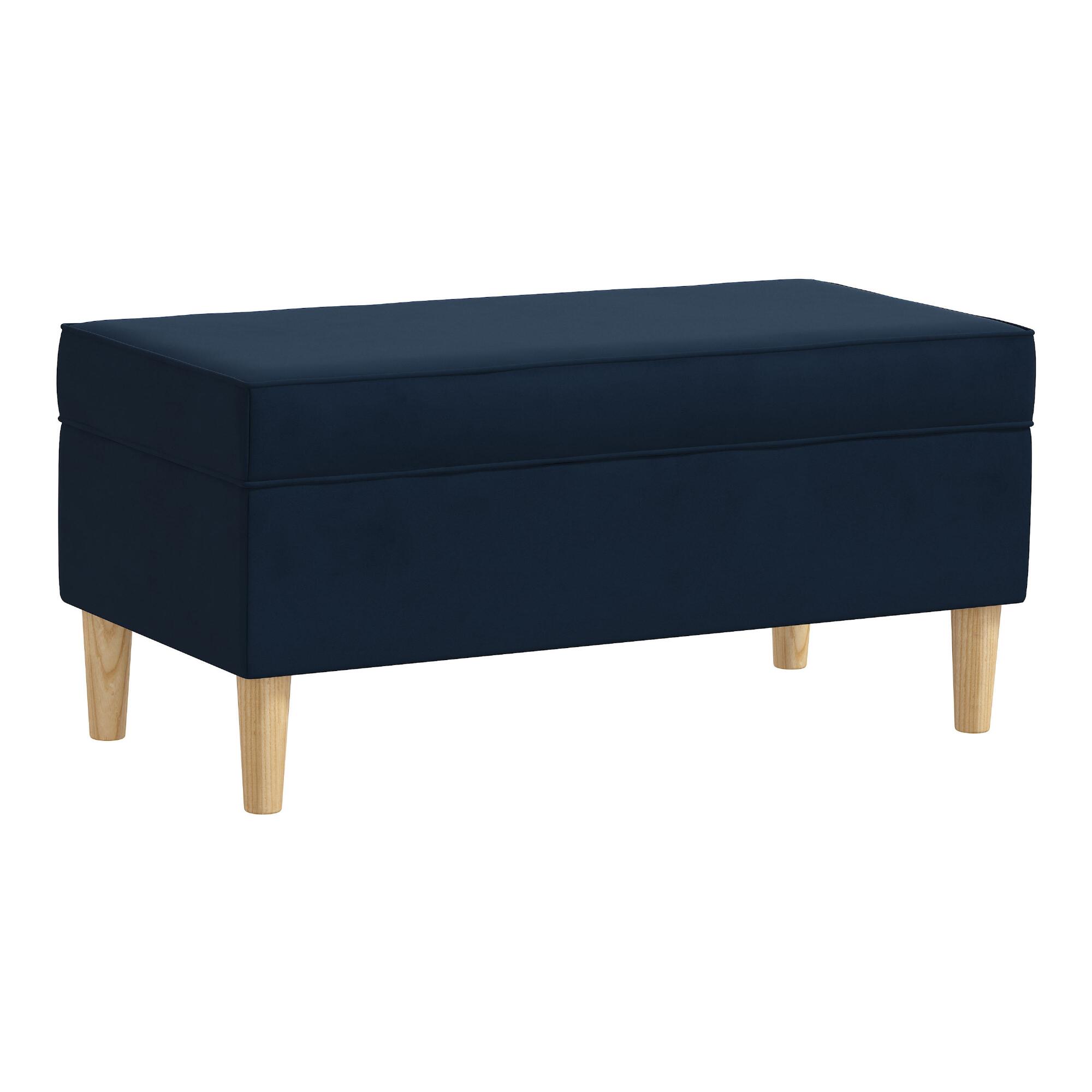Velvet Tabitha Upholstered Storage Bench: Yellow by World Market