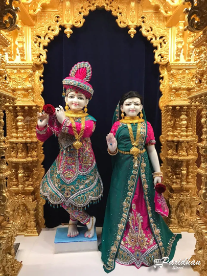 Home Temple Idol Clothes-Pure Handmade Poshak For Radha Krishna Marble Statue-Laxmi Narayan Clothes Large Statue