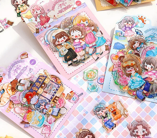 30, No Repetition, Pet Stickers. Kawaii, Anime Girl. Food, Sushi, Ramen. Mood Cartoon