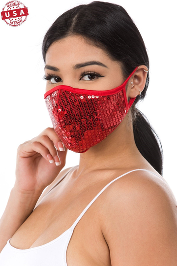 Bling Fashion Face Mask | All Sequin Pocket For Filter Made in Usa