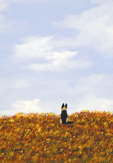 German Shepherd Dog Folk Art Print By Todd Young Wildflowers