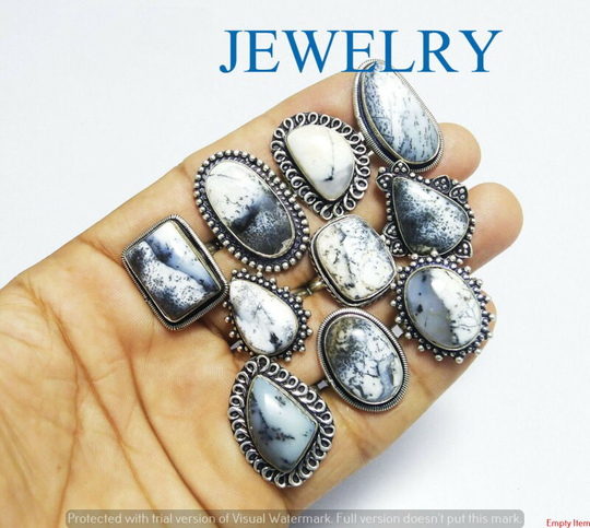 Dendrite Opal Rings Gemstone Rings, Wholesale Lot 925 Sterling Silver Handmade Jewelry Boho & Hippies
