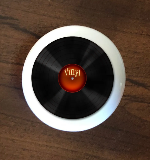 Vinyl Record Home Decor Ceramic Knob Kitchen Cabinet Door Or Drawer Pull White
