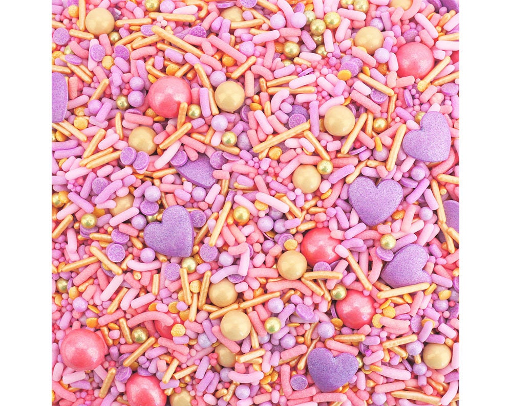 Dream Boat Sprinkle Blend - Gorgeous Blend Of Lavender, Light Pink, Coral & Gold Sprinkles For Decorating Cakes, Cookies, Sweets