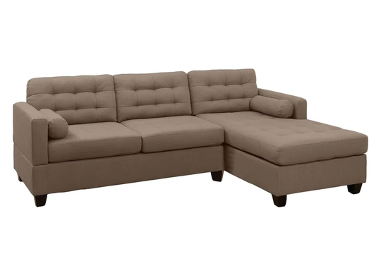 Poundex Kiele Modern Grey Polyester/Blend Sectional in Gray | F7564