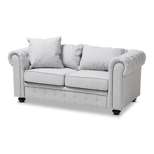 Baxton Studio Alaise Modern Grey Polyester/Blend Loveseat in Gray | 144-8098-LW