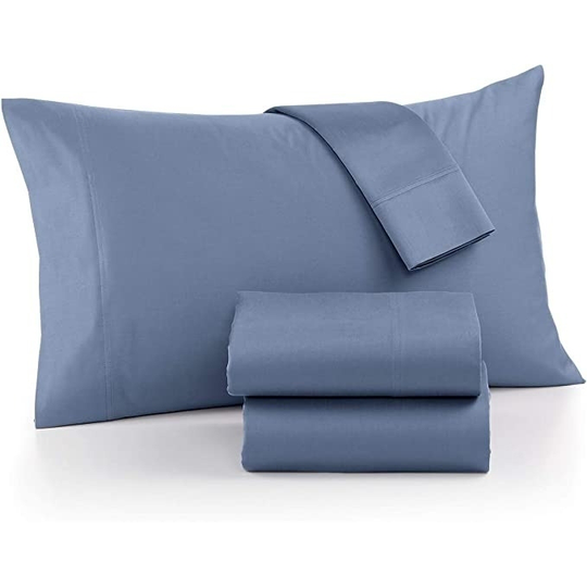 AQ Textiles Ultra Cool 700 Thread Count Cotton Blend 4 Piece King Sheet Set Blue