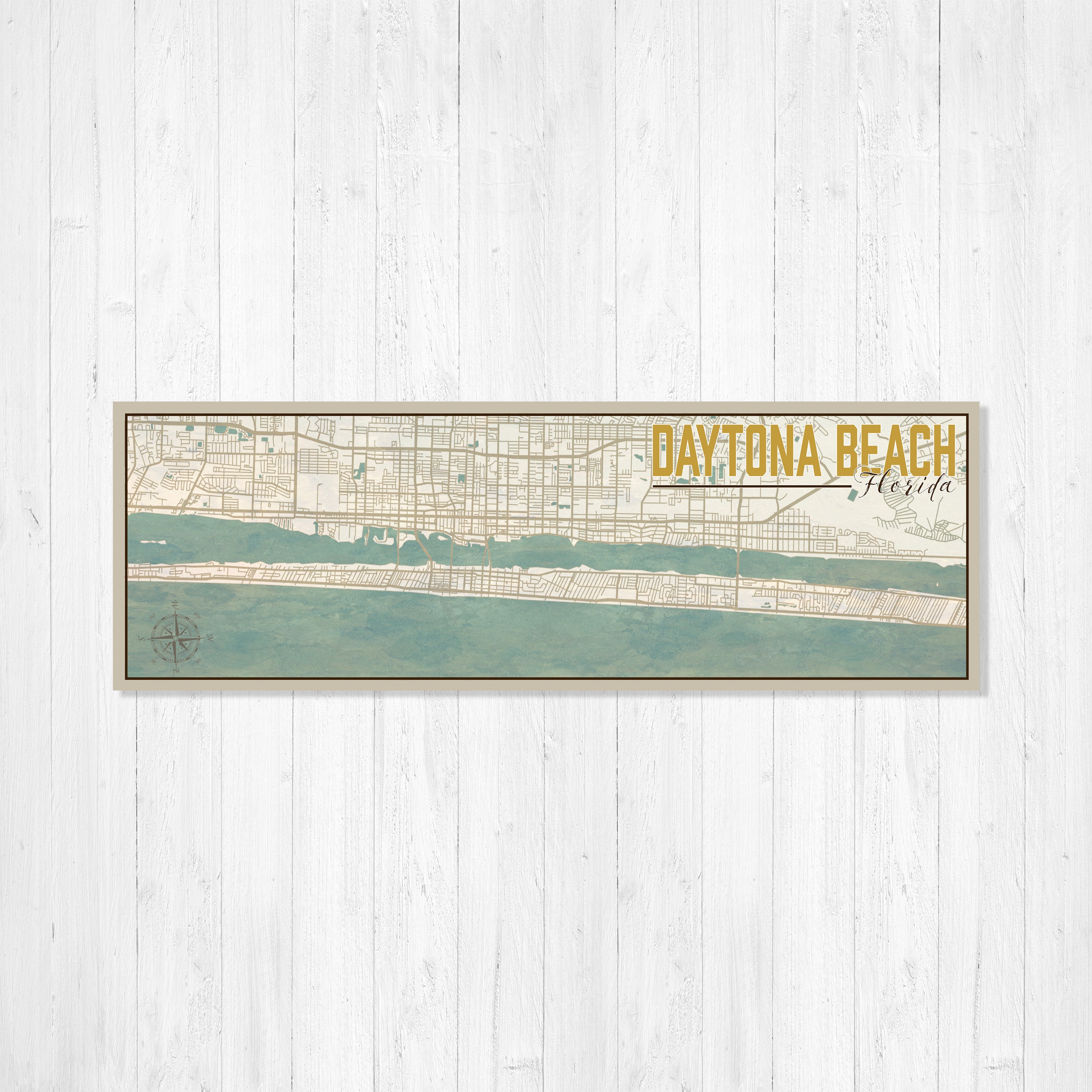 Daytona Beach Florida Nautical Street Map | Hanging Canvas Of Printed Marketplace