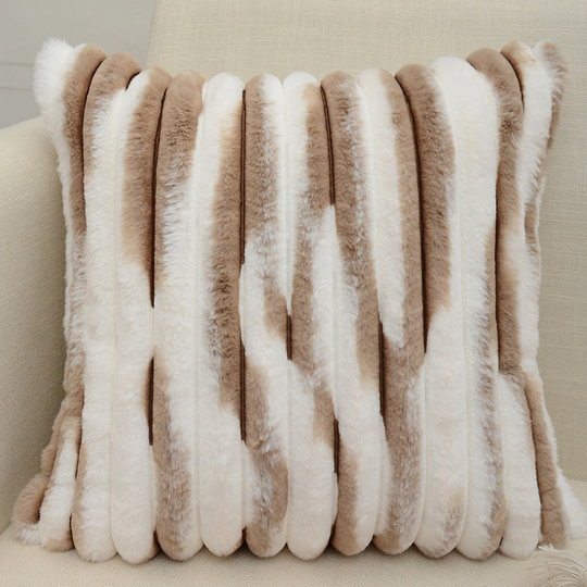 2 Polyester Blend Throw Square Pillow Cover & Insert, 5 Colors (Double Sides) (Without Inserts) - light coffee