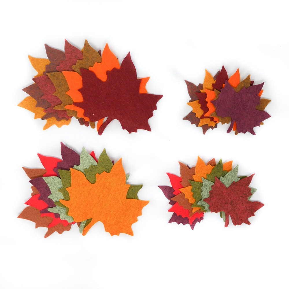 Wool Blend Felt Leaf Die Cuts // Appliques Made in Usa