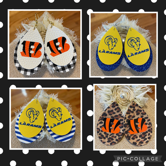 Super Bowl Earrings, Bengals Rams Earrings