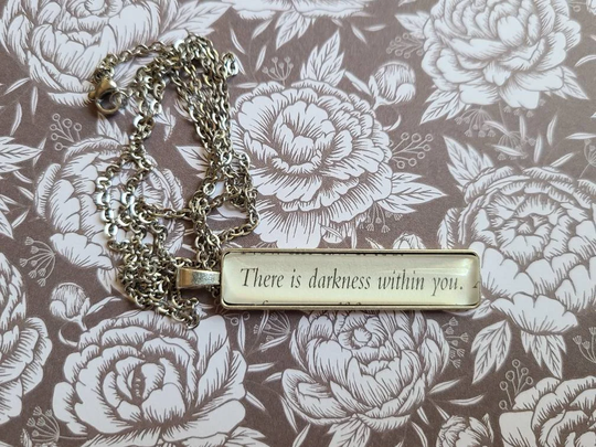There Is Darkness Within You Pendant Necklace Made From Touch Of Book Pages