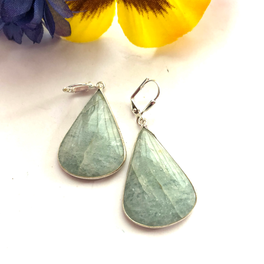 Amazonite Earrings, Natural Amazonite, Everyday Handmade Jewelry, Canada, Amazonite Teardrop Earrings