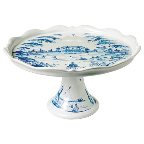 Juliska Country Estate Delft Blue Cake Stand Fete 11.5"L, 11.5"W, 6.5"H