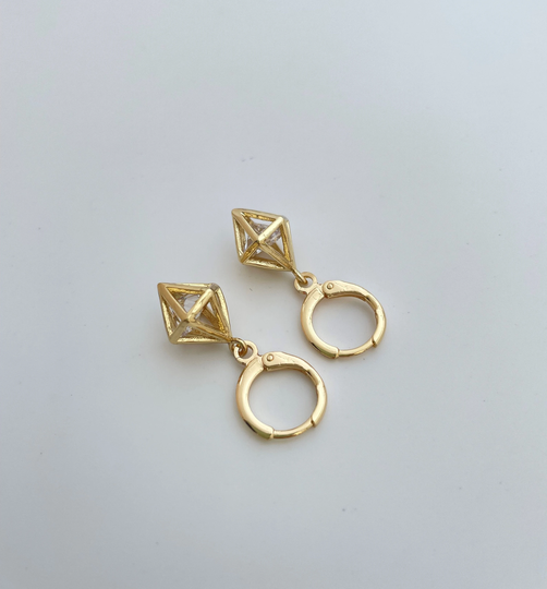 Gold 30mm Diamond Hoop Earring Endless Hoops Huggies