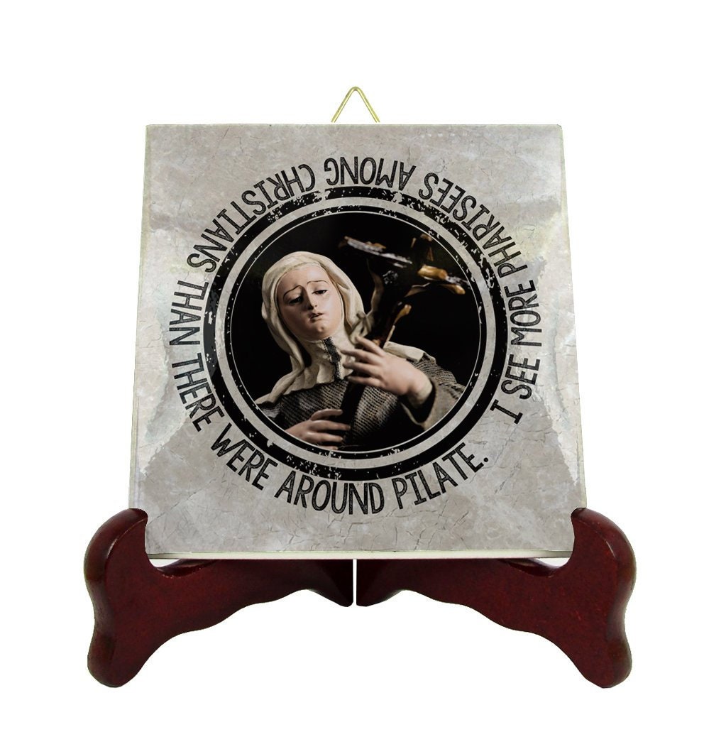 Catholic Saints Quotes - St Margaret Of Cortona Ceramic Tile Religious Gift Saint Catholic Quote Print