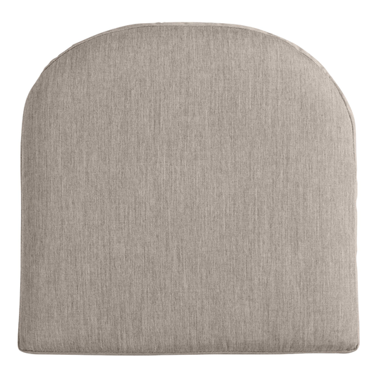 Sunbrella Khaki Ash Cast Gusseted Outdoor Patio Chair Cushion: Gray/Natural - Acrylic by World Market
