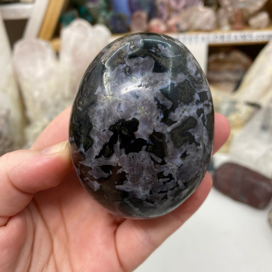 Indigo Gabbro X-Large Palm Stone, Indigo Gabbro, Gabbro Palm Stone, Stone