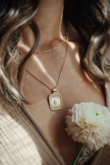 Sunburst Necklace, 14K Gold Filled Opalite Necklace, Aesthetic Necklaces For Women, Gift Her