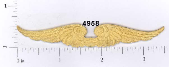 1 Pc Raw Brass Wing Angel Bird Embellishment Ornament Finding #4958