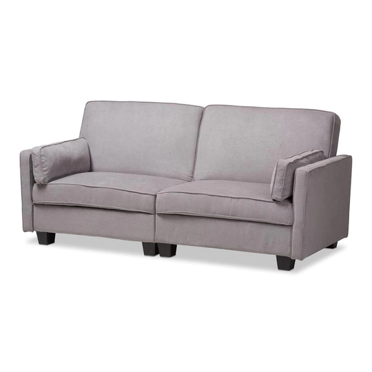 Baxton Studio Felicity Modern Grey Polyester/Blend Sofa in Gray | 146-8970-LW