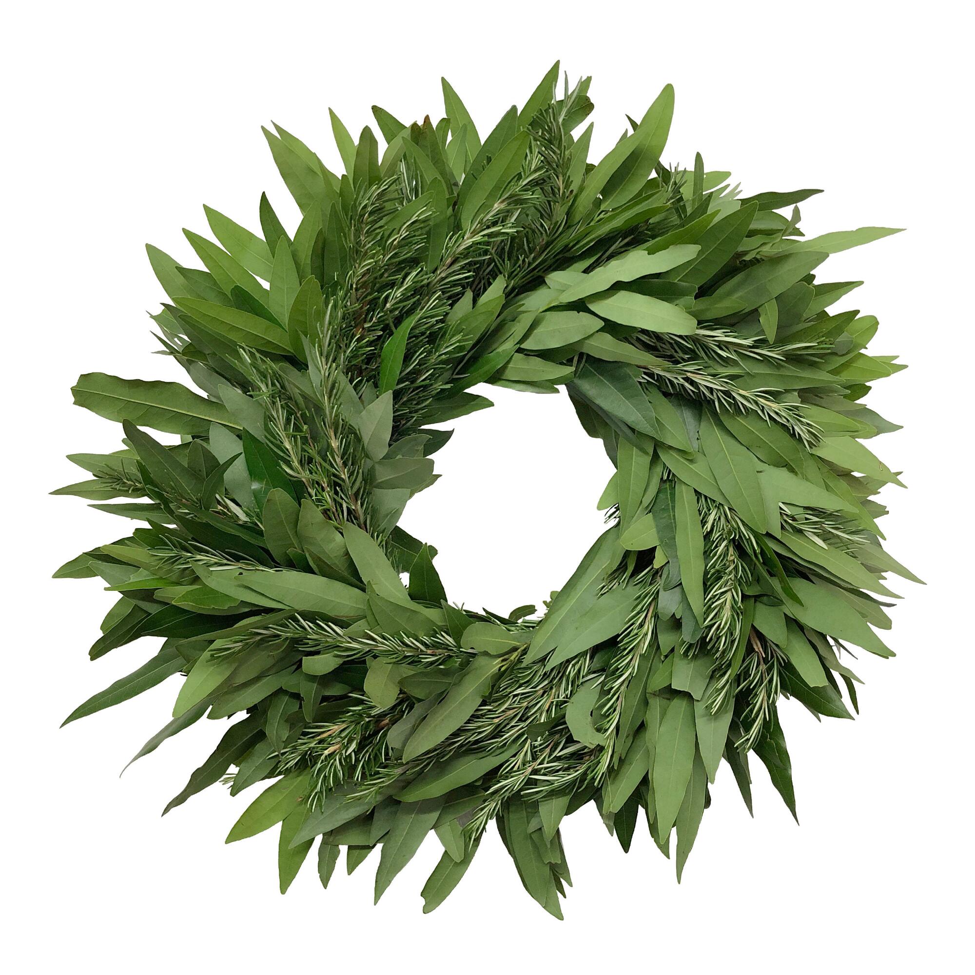Fresh Bay Leaf and Rosemary Wreath by World Market