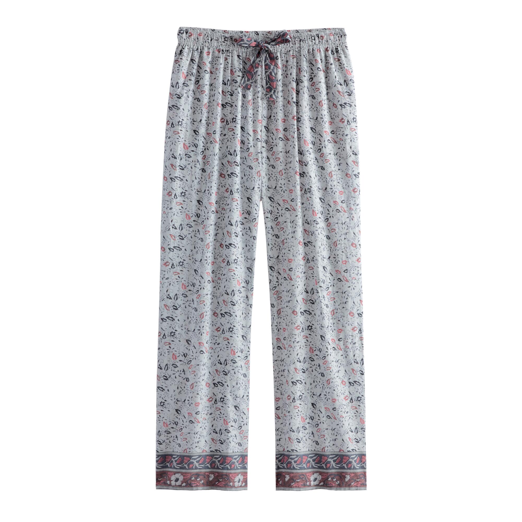 Blue, White and Pink Floral Pajama Pants - Cotton by World Market