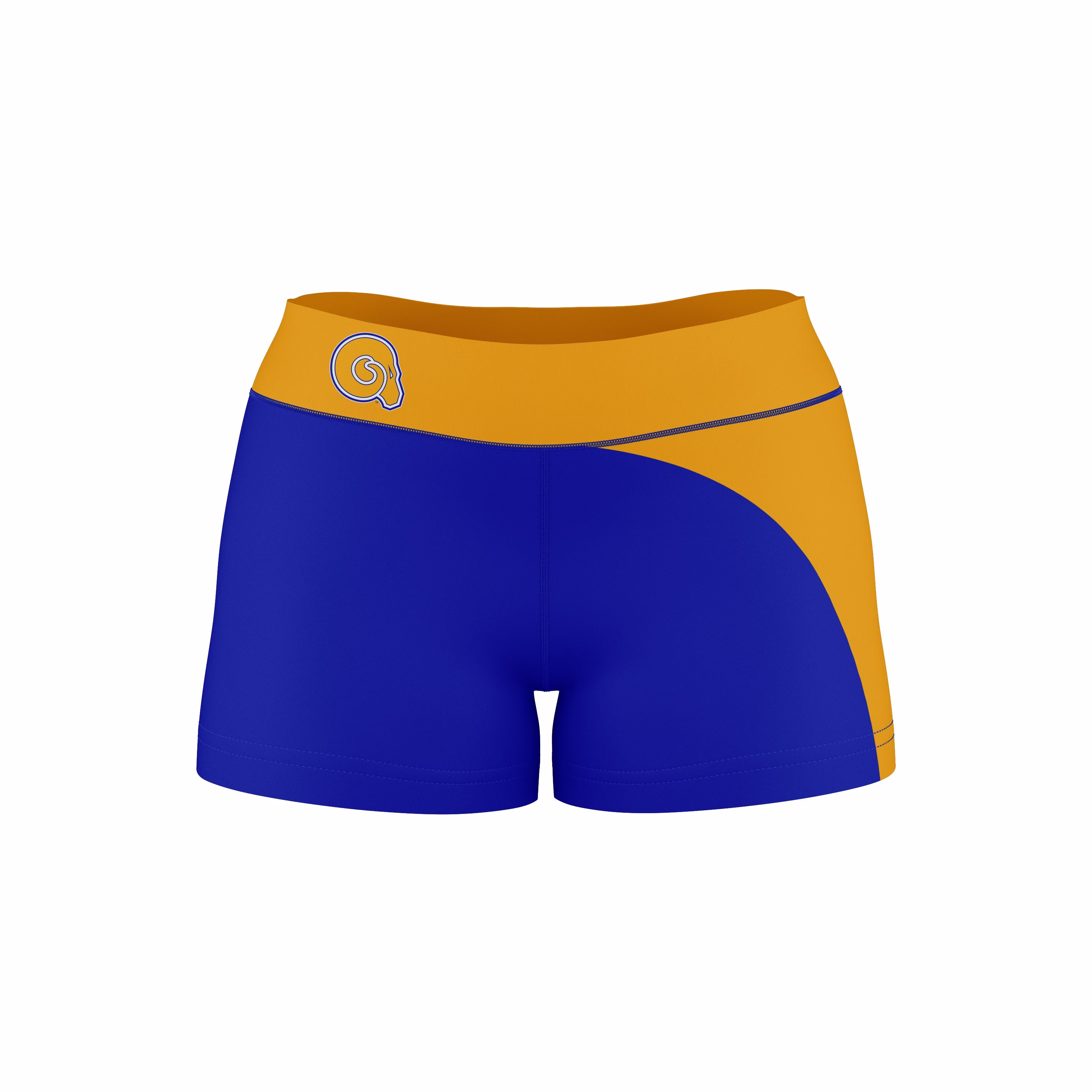 Albany State Rams Asu Vive La Fete Game Day Collegiate Waist Color Block Women Blue Gold Optimum Yoga Short