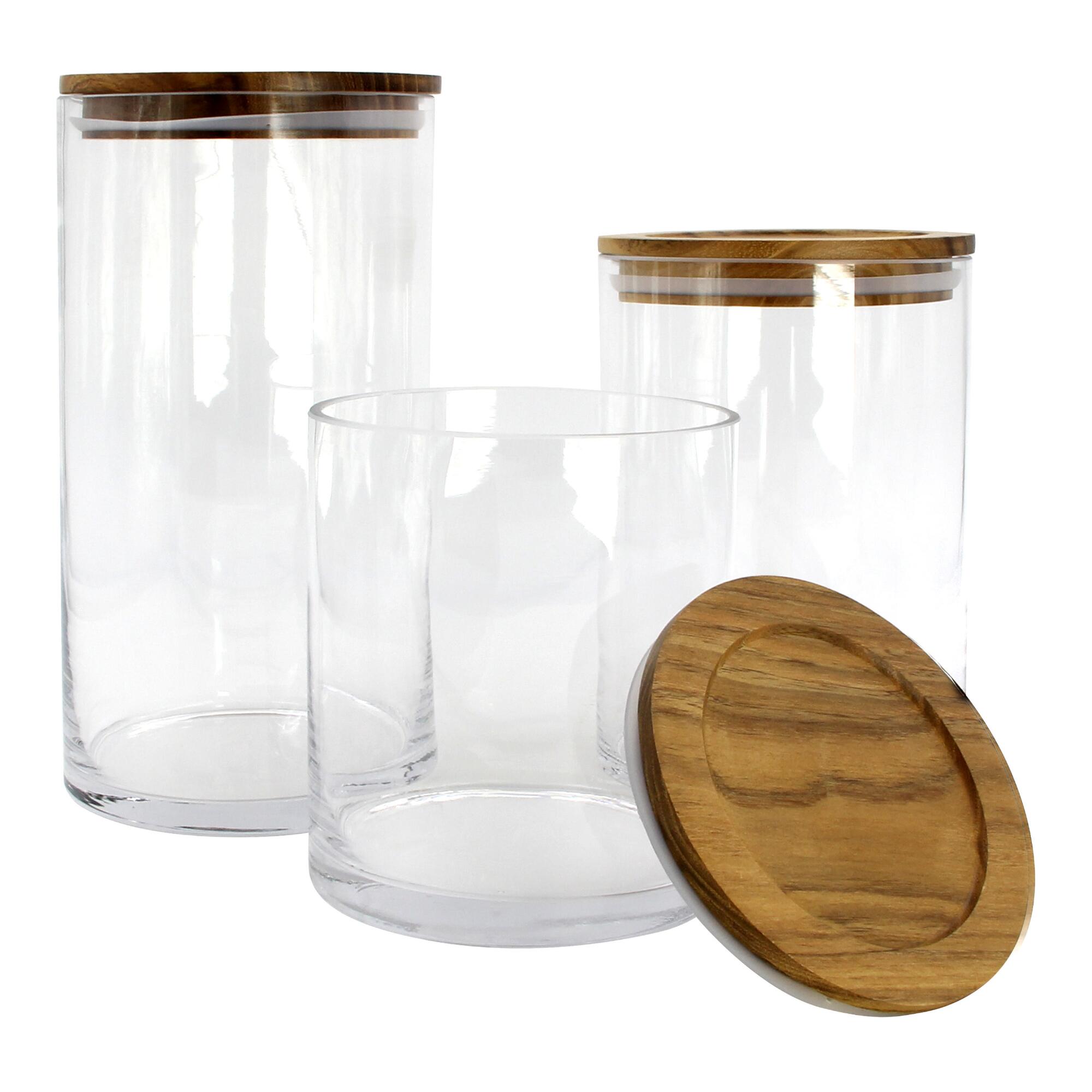 Glass Storage Canister with Acacia Wood Lid Collection by World Market