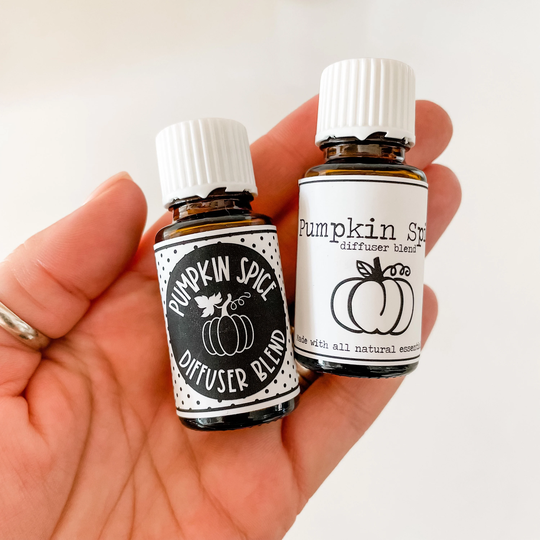 Printed & Ready To Ship Vinyl Pumpkin Spice Diffuser Blend Labels For 15Ml Essential Oil Bottles Dropper Bottles, Decal