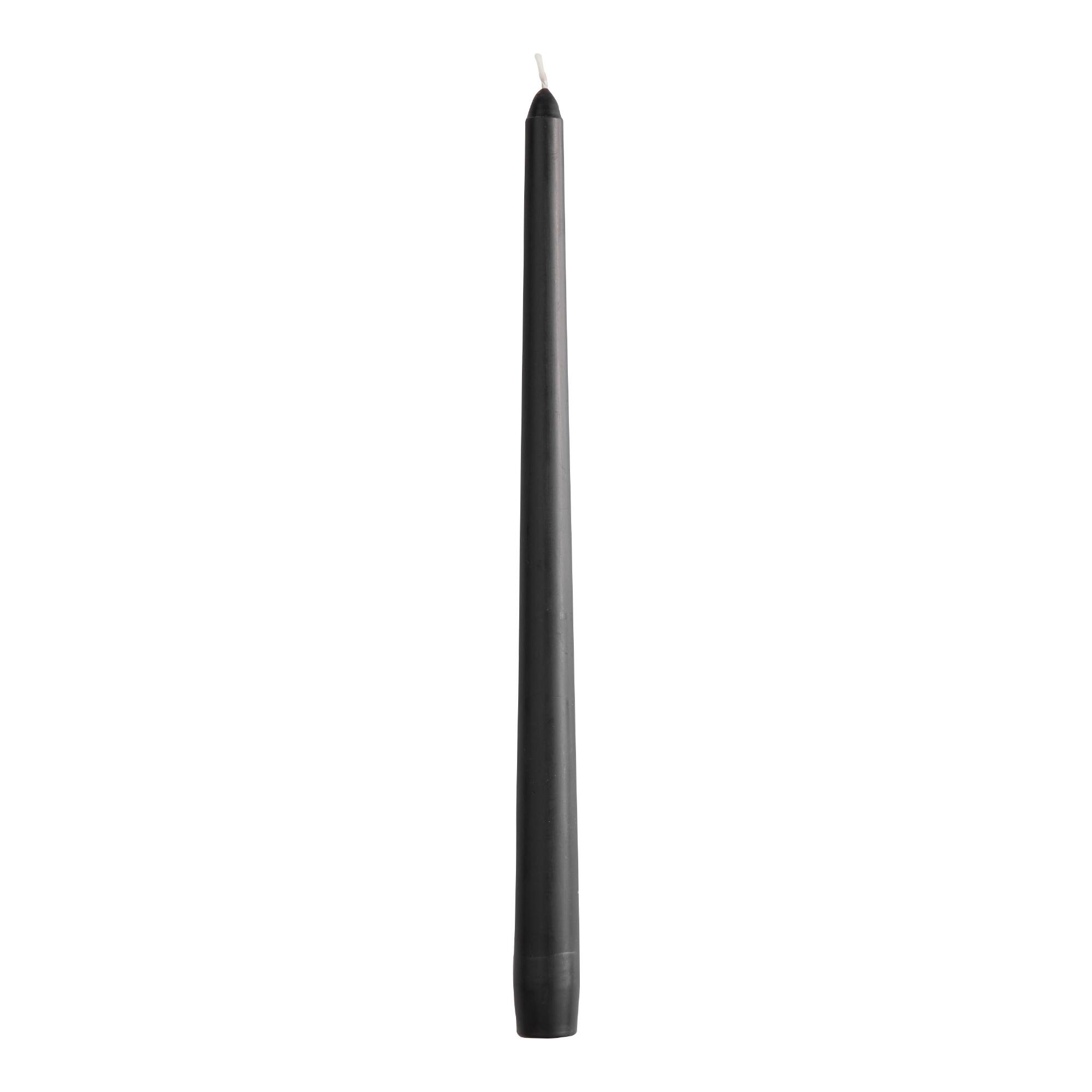 2 Pack Tall Black Taper Candles Set of 2 - Unscented Wax by World Market