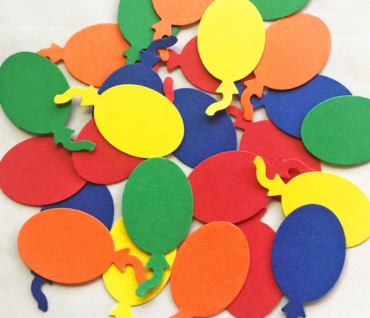 Balloon Confetti/Primary Color Child Birthday Rainbow Table Scatter
