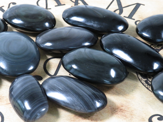 Banded Obsidian Gemstone Palm Stone, Healing, Obsidian, Protection Stone, Grounded Self Stone