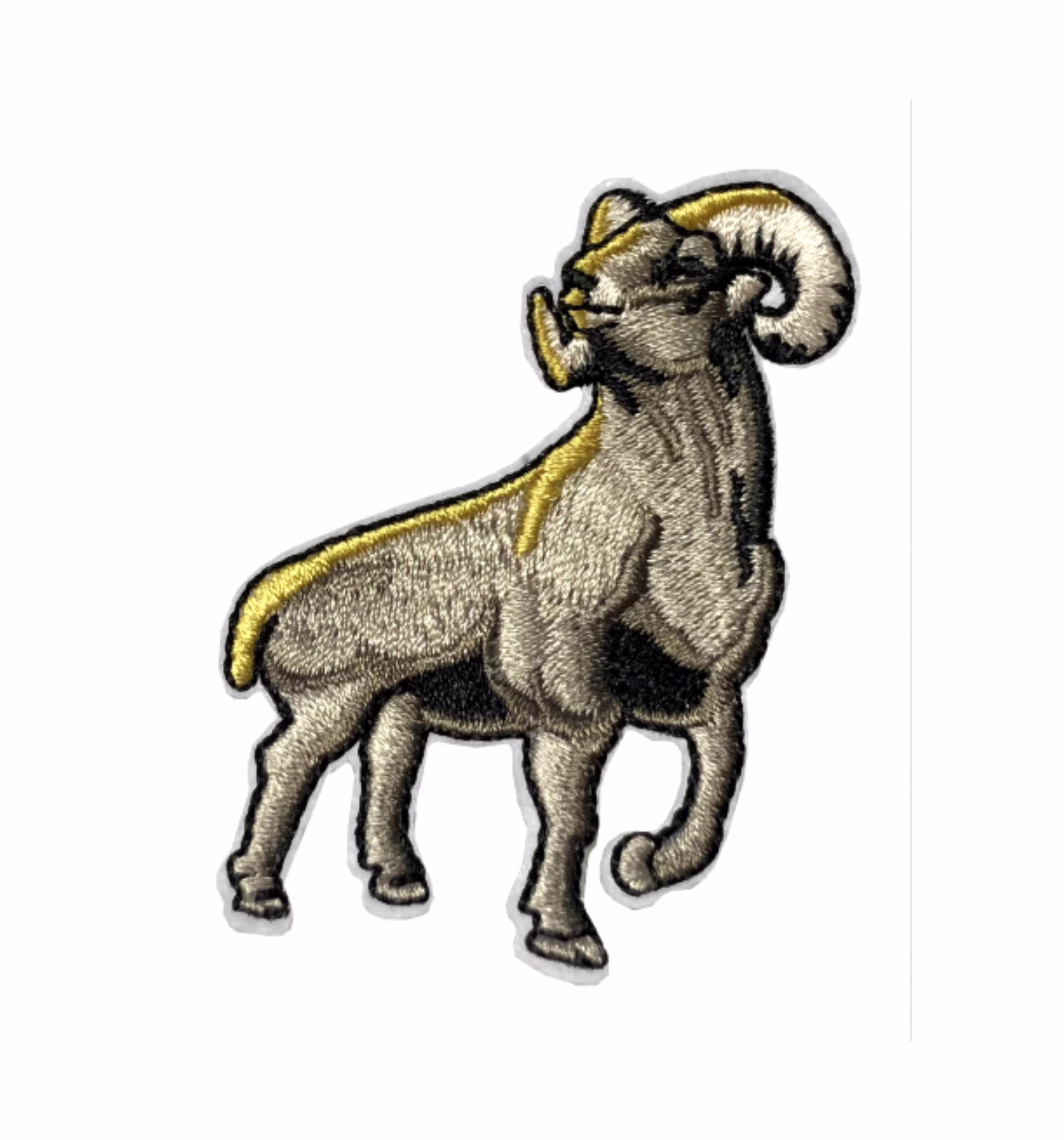 Big Horn Ram Yellowstone Animals Embroidered Patch Iron-On Applique, Cosplay Vest Clothing Badge Diy