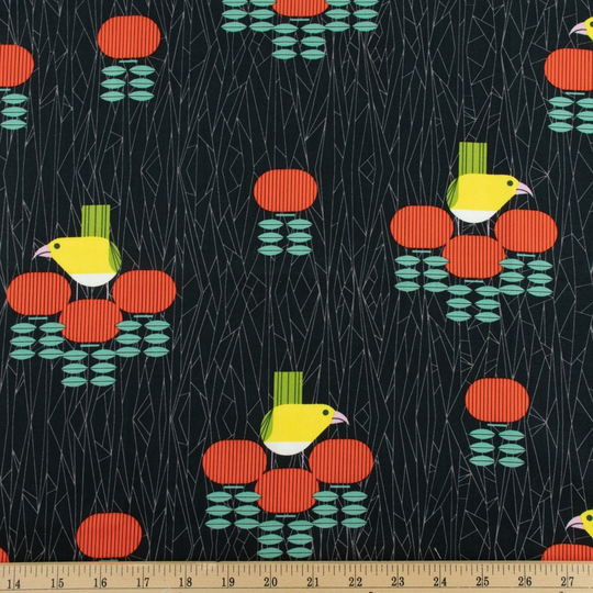Charley Harper O'u Lava Half-Yard Organic Poplin Fabric