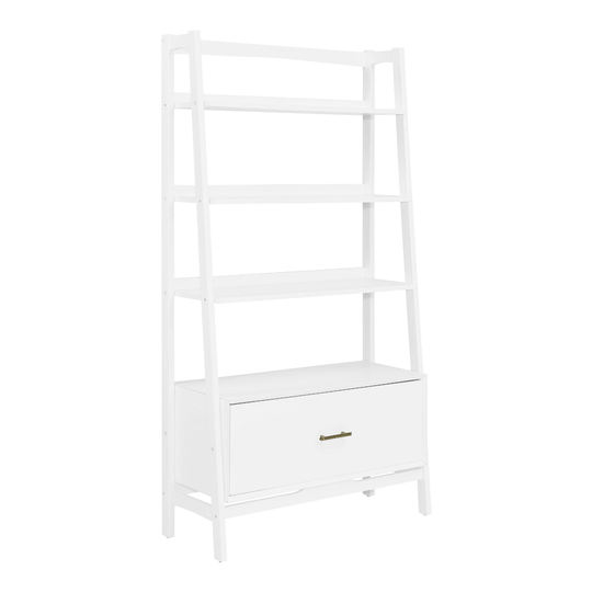 Large Wood Mid Century James Etagere Shelf: White by World Market