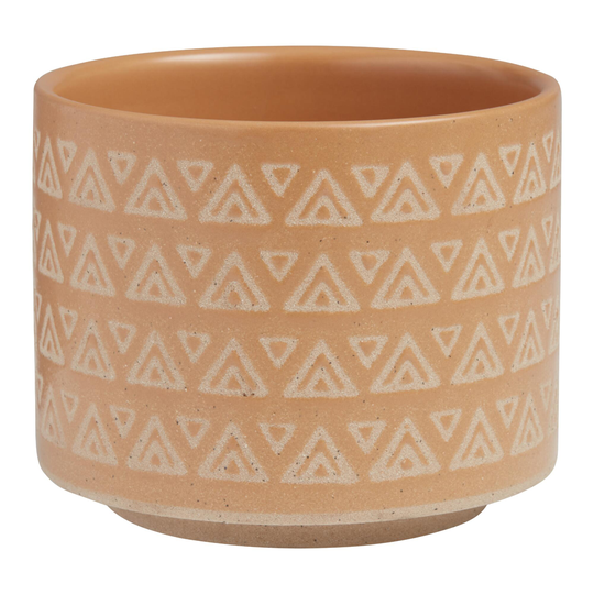 Natural and White Ceramic Geometric Planter by World Market