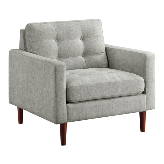 Mid Century Tufted Cannon Upholstered Chair: Gray - Fabric by World Market