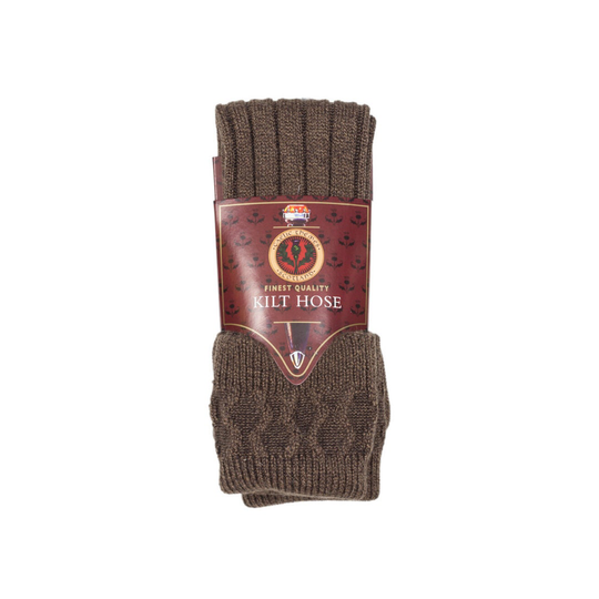 Weathered Brown Kilt Hose - Wool Blend Made in Scotland The Celtic Croft Socks