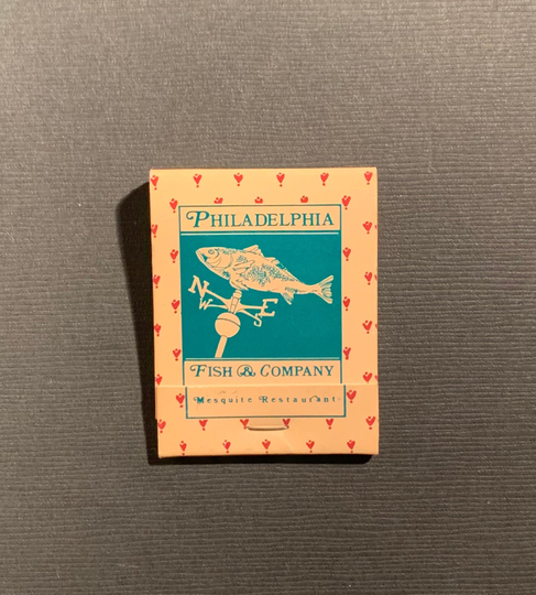 Vintage Matchbook, Philadelphia Fish & Company, Seafood, Restaurant, with 20 Match Sticks, Free Ship in Usa