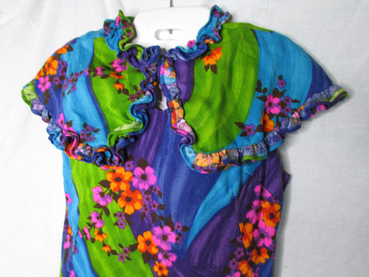 Mcinerny Hawaiian Dress With Separate Collar Accessory Aloha Print Made in Hawaii Vintage