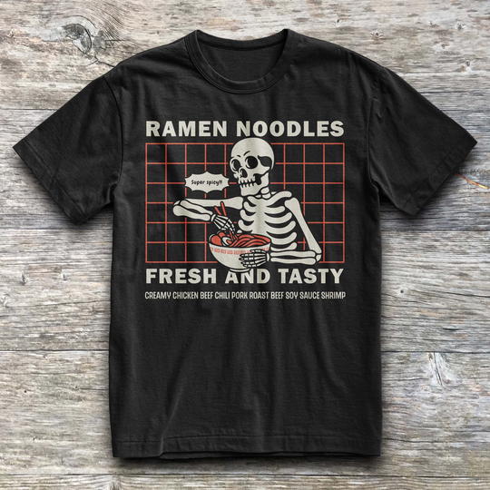 Vintage Ramen Skull T-Shirt - Graphic Tee
