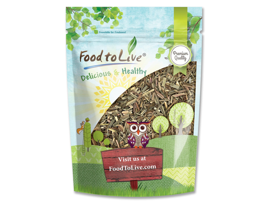 Dried Lemongrass Leaves - Cut Lemon Grass Herb, Vegan, Bulk. Lemony Flavor & Aroma. Rich in Vitamin C