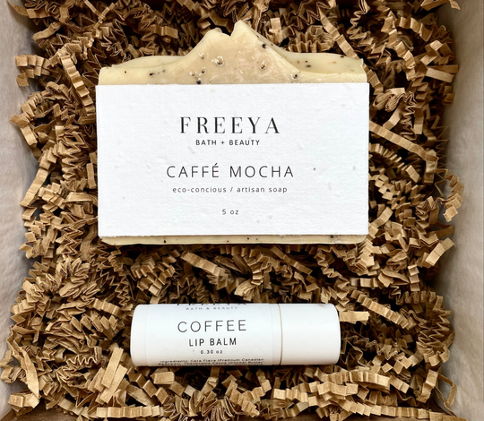 Coffee-Inspired Gift | Gift Box, Spa Soap Coffee Soap, Lip Balm, Self Care Gift, For Her