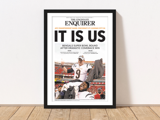 Framed Cincinnati Enquirer Front Page Bengals 2022 Super Bowl 56