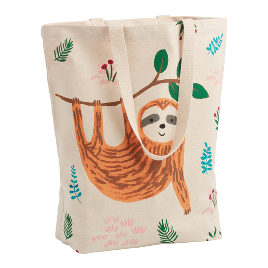 Sloth Jungle Canvas Tote Bag - Cotton by World Market